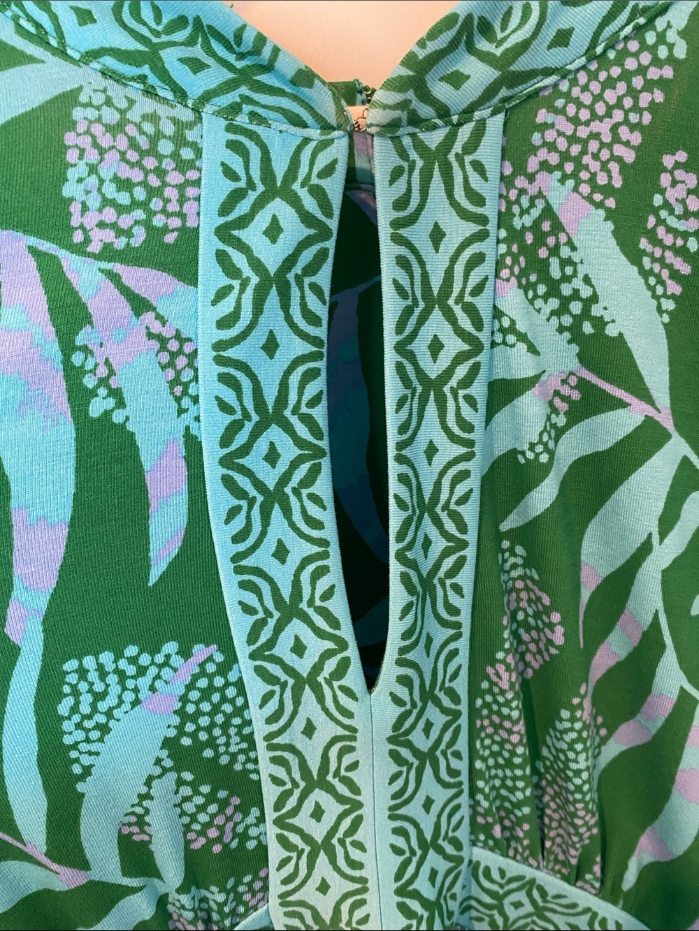 Lilly Pulitzer Teal & Aqua Leaf-Print Long dress - Picture 3 of 12